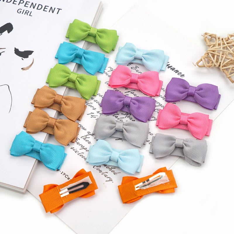Tergy Baby Girls Snap Hair Clips Tiny Bow Non-Slip Hair Clips Mini Bow for Toddlers Newborn Toddler Infants (20PCS) - Image 3